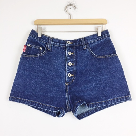 Vintage high waisted jean short shorts button fly